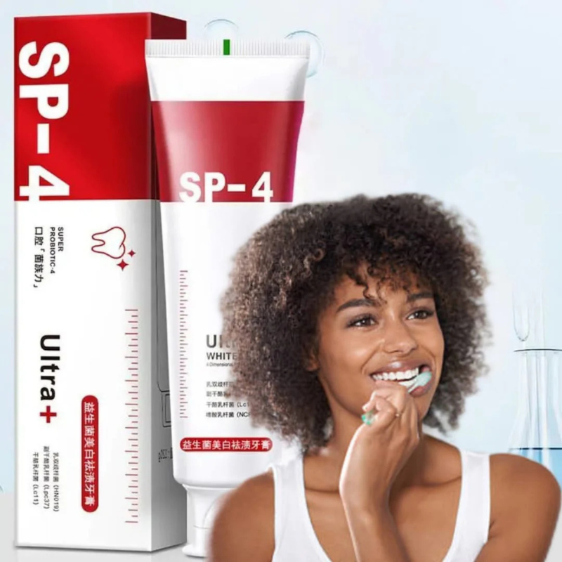 Dentifrice SP-4 Blanchissant Naturel – Probiotique, Anti-Taches & Haleine Fraîche
