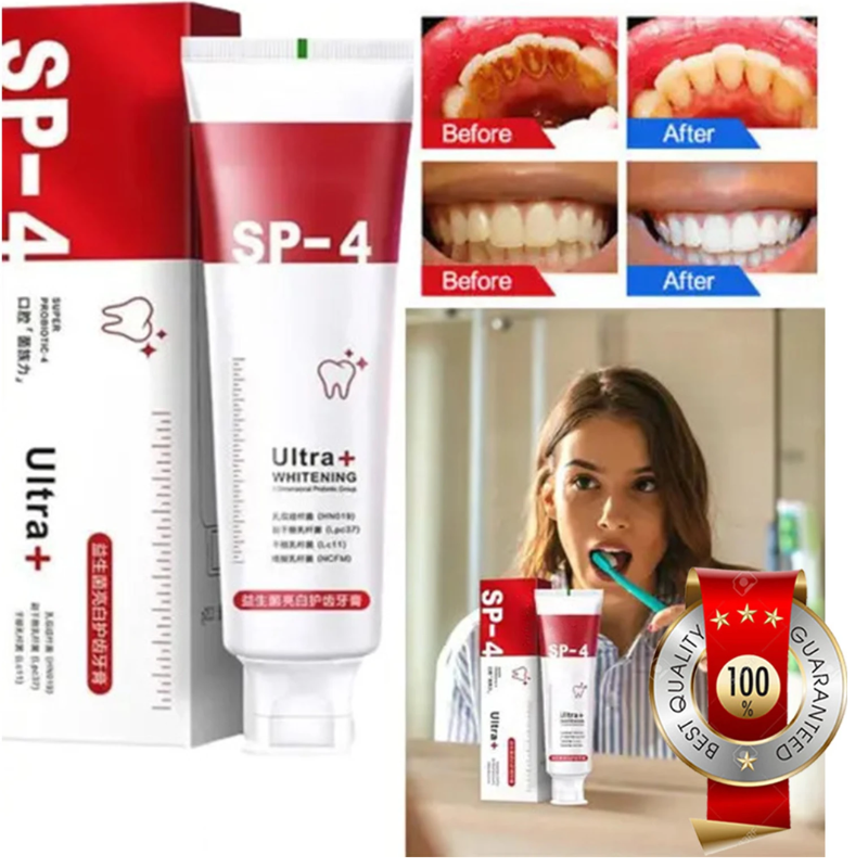 Dentifrice SP-4 Blanchissant Naturel – Probiotique, Anti-Taches & Haleine Fraîche